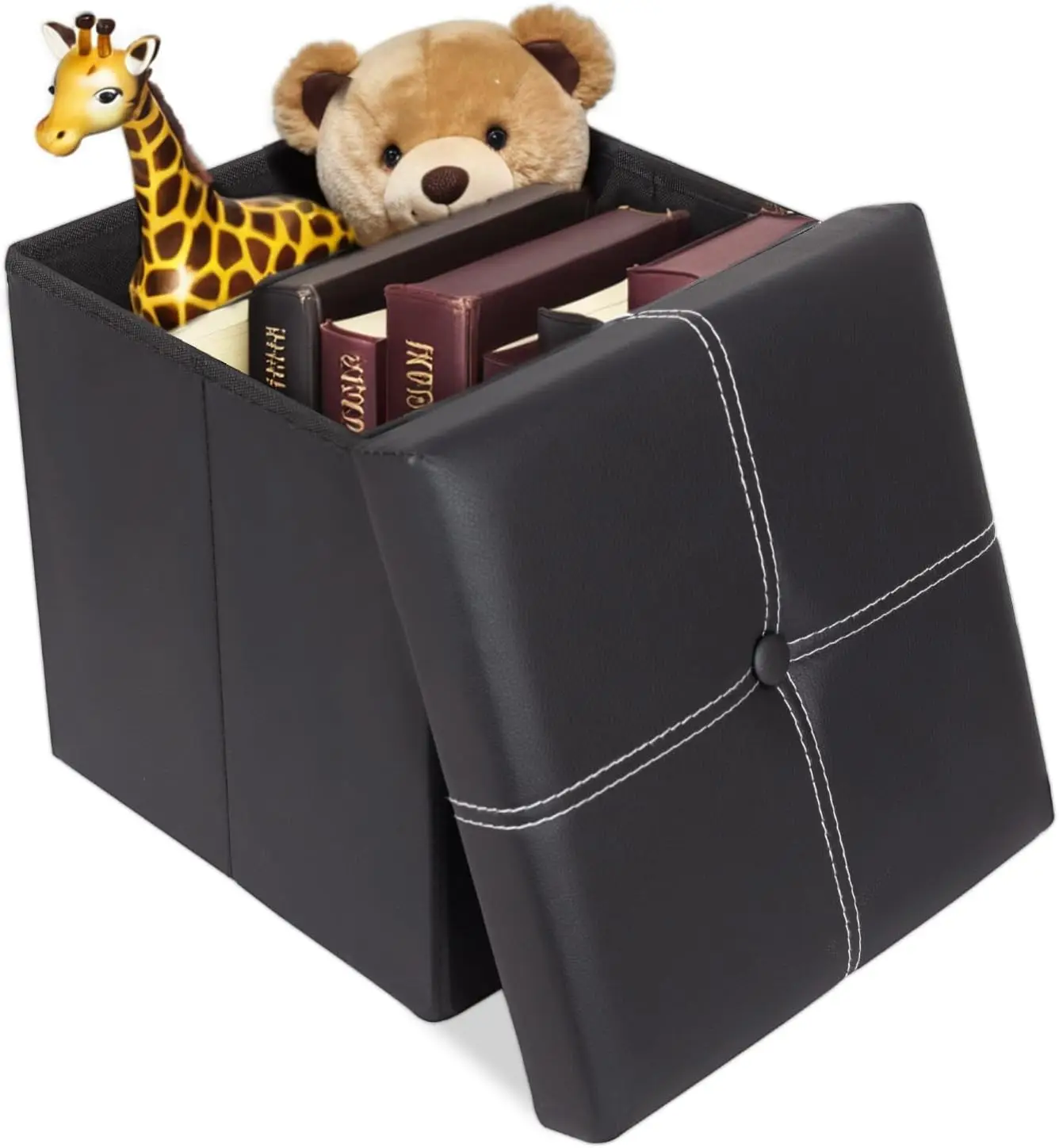 Small Folding Storage Ottoman Cube, Faux Leather Storage Footrest Bench, Foot Rest Stool for Home, Living Room, Bedroom, Dorm, 11.8 X 11.8 X 11.8 Inches (Black)
Small Folding Storage Ottoman Cube, Faux Leather Storage Footrest Bench, Foot Rest Stool for Home, Living Room, Bedroom, Dorm, 11.8 X 11.8 X 11.8 Inches (Black)