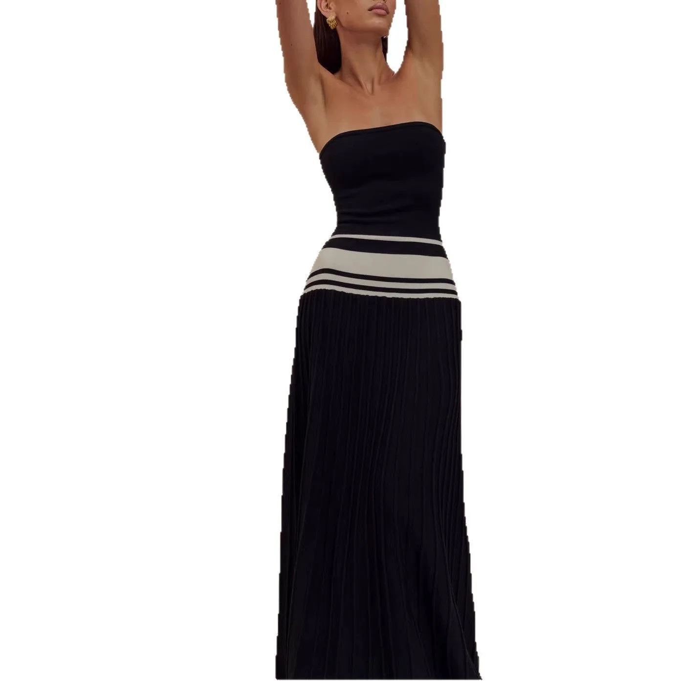 Sexy Slim Fit Straight Color Block Daily Dress Women's Fashion Set Summer New Arrival Tube Top Long Sleeve round Neck Dress
Sexy Slim Fit Straight Color Block Daily Dress Women's Fashion Set Summer New Arrival Tube Top Long Sleeve round Neck Dress