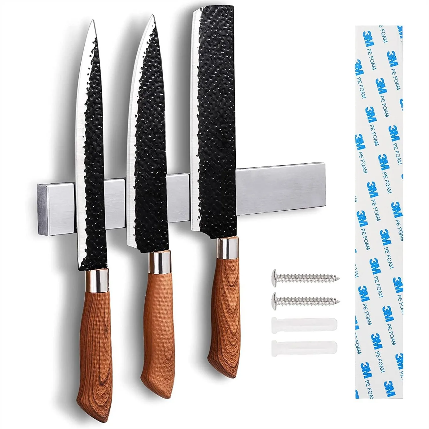 8 Inch Magnetic Knife Holder for Wall No Drill - Upgraded Stainless Steel Magnetic Knife Strip with 3M Adhesive, Strong Magnet
8 Inch Magnetic Knife Holder for Wall No Drill - Upgraded Stainless Steel Magnetic Knife Strip with 3M Adhesive, Strong Magnet