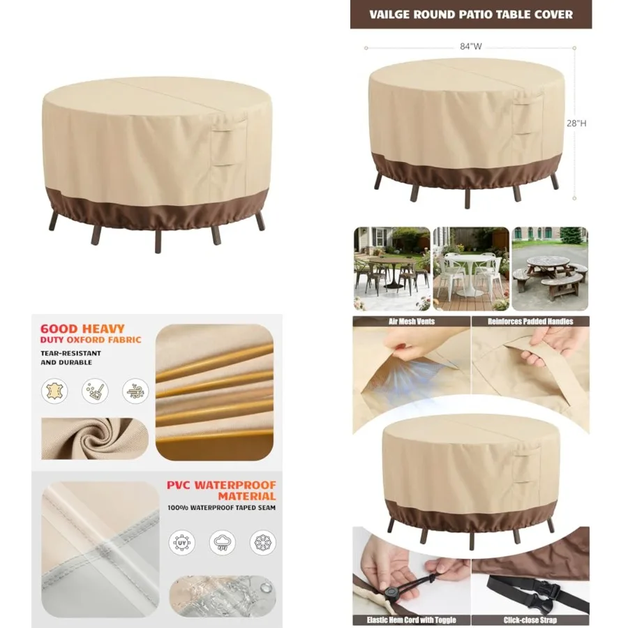 Patio Furniture Covers Waterproof, Outdoor Furniture Covers Waterproof Windproof with Padded Handles, Heavy Duty 600D Oxford Ou
Patio Furniture Covers Waterproof, Outdoor Furniture Covers Waterproof Windproof with Padded Handles, Heavy Duty 600D Oxford Ou