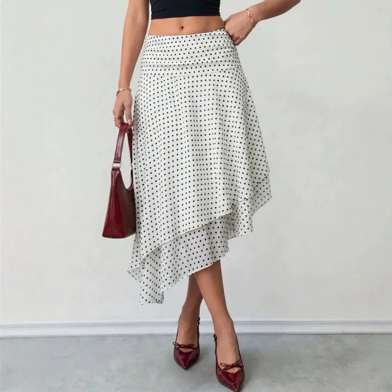 Women Vintage Polka Dot Print Skirt High Waist Irregular Layered A Line Midi Skirt S XL
Women Vintage Polka Dot Print Skirt High Waist Irregular Layered A Line Midi Skirt S XL