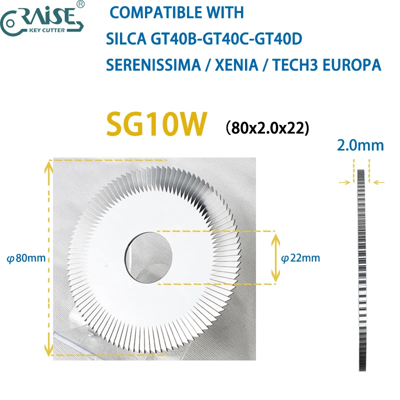 Key Cutter SG10W 80x2.0x22 Compatible With SILCA TARGA 2000 TECH3 GT40B-GT40C-GT40D SERENISSIMA XENIA Key Machine
Key Cutter SG10W 80x2.0x22 Compatible With SILCA TARGA 2000 TECH3 GT40B-GT40C-GT40D SERENISSIMA XENIA Key Machine