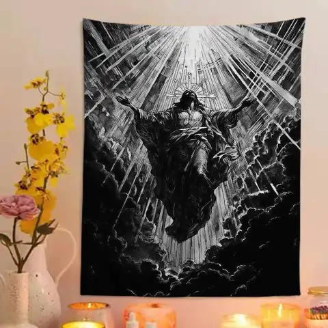 Gustav Dore Satan Paradise Lost Monster Gedrukt Groot Tapijt Hippie Muur Opknoping Boheemse Wandtapijten Mandala INS Home Decor