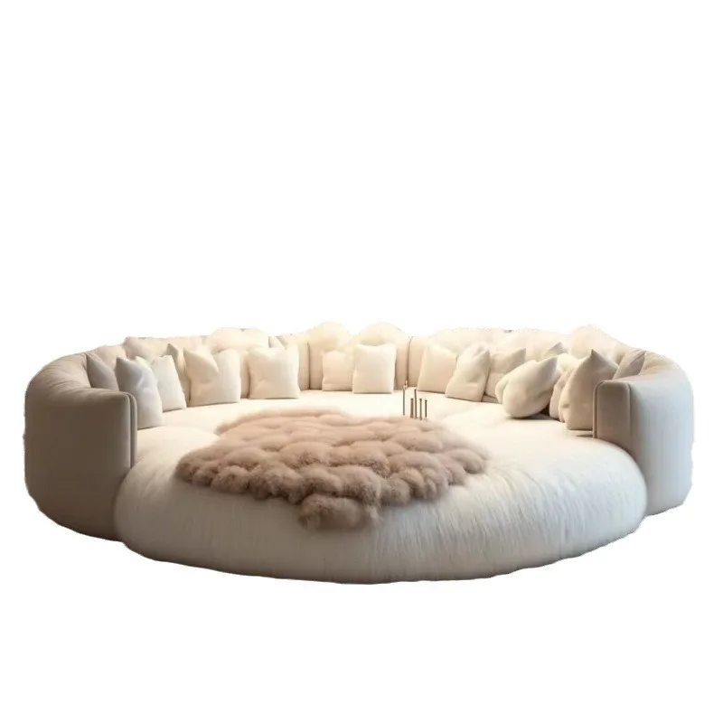 Cream wind, double bed, modern simple home, hotel master bedroom princess big round bed
Cream wind, double bed, modern simple home, hotel master bedroom princess big round bed