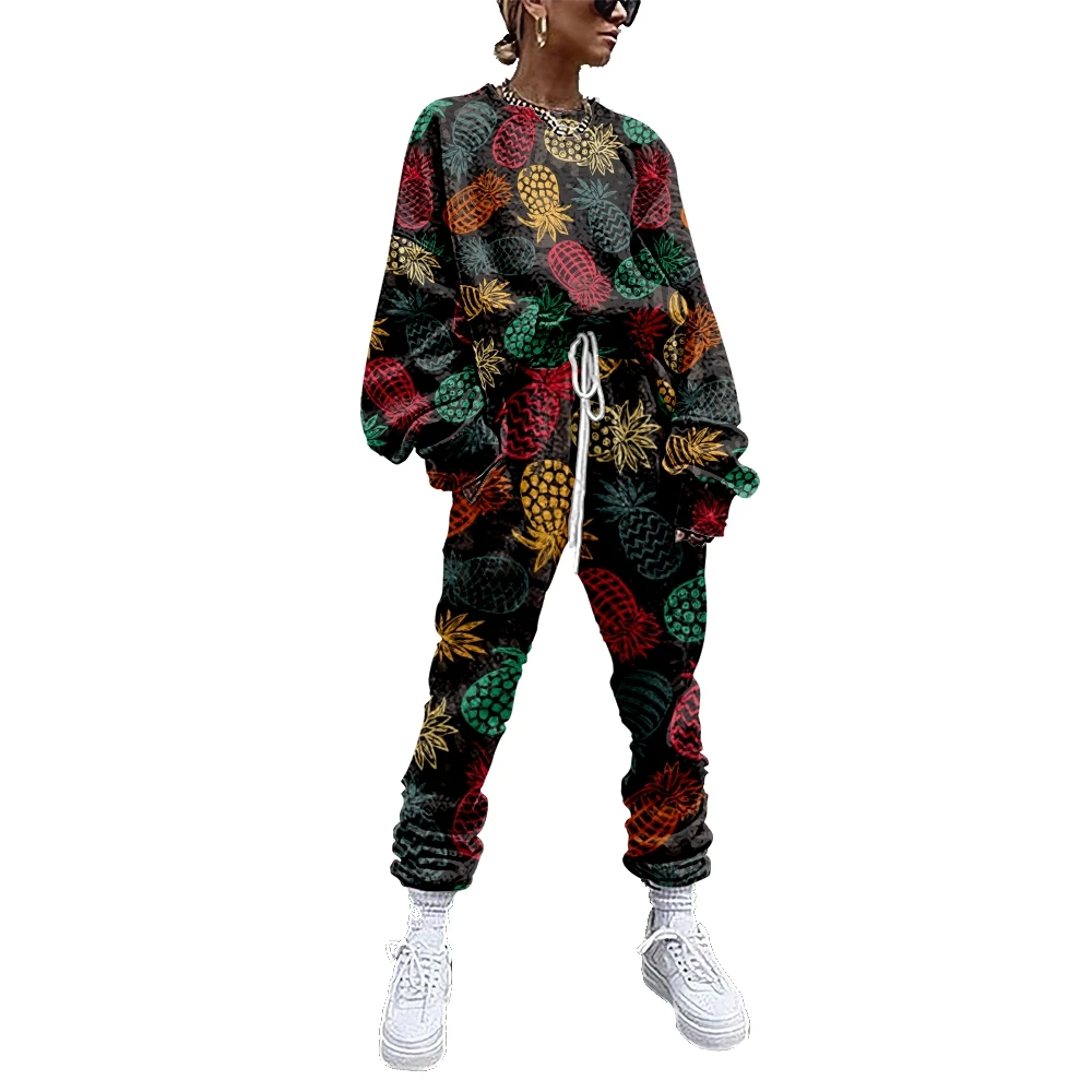 Women Tracksuit 2 Piece Outfit Sweatshirt+Straight Sweatpants Matching Set Fruit Pineapple Fitness Sporty Streetwear 7
Women Tracksuit 2 Piece Outfit Sweatshirt+Straight Sweatpants Matching Set Fruit Pineapple Fitness Sporty Streetwear 7