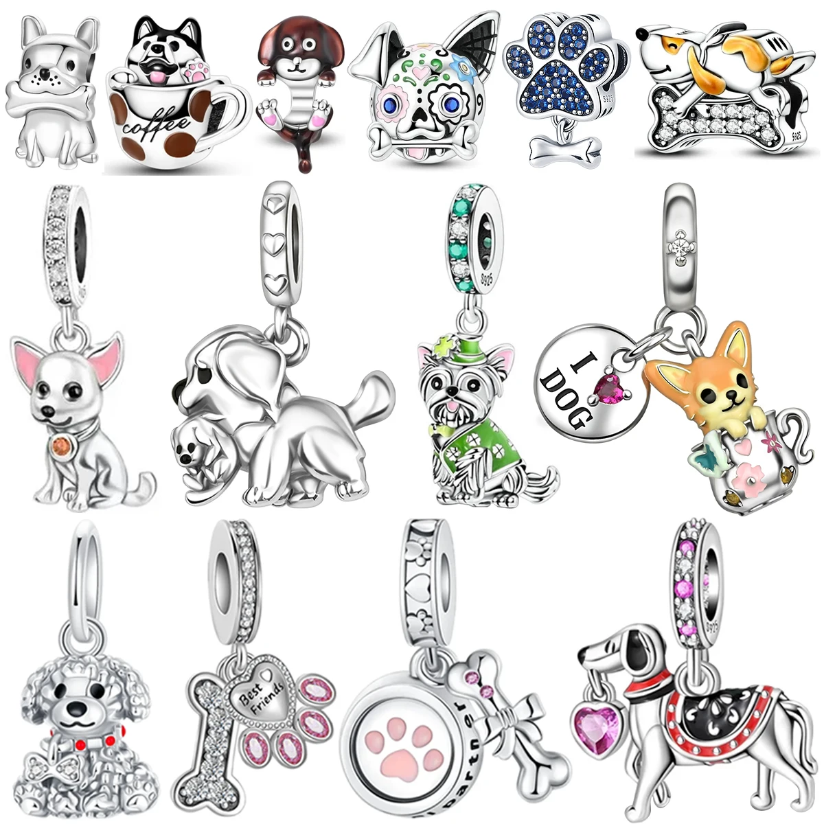 Стерлингового Серебра 925, милый металлический брелок с подвесками в виде собаки, брелок с принтом кости и лапы, серьги-подвески, браслет «сделай сам», ожерелье, ювелирное изделие, подарок
Стерлингового Серебра 925, милый металлический брелок с подвесками в виде собаки, брелок с принтом кости и лапы, серьги-подвески, браслет «сделай сам», ожерелье, ювелирное изделие, подарок