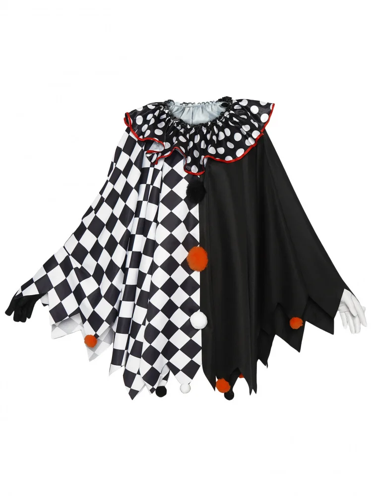 Adult Cosplay Performance Costume Halloween Horror Clown Black And White Cape Masquerade Party Terror Clown Outfit Women's Fa...
Adult Cosplay Performance Costume Halloween Horror Clown Black And White Cape Masquerade Party Terror Clown Outfit Women's Fa...
