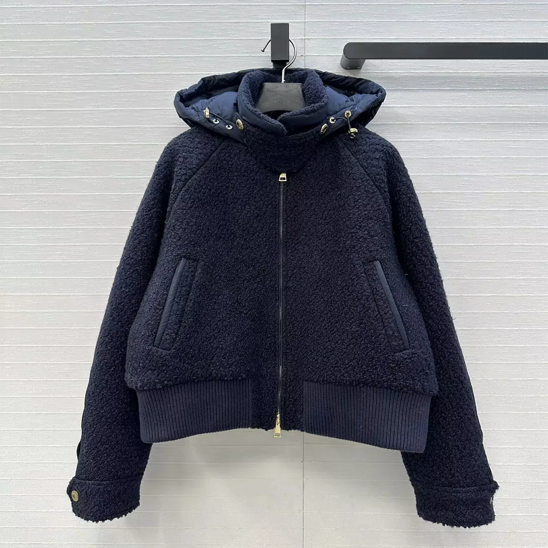 New Winter Thick White Goose Down Coat Women Hooded Wool Woven Tweed Zipper Long Sleeve Vintage Short Design Jacket
New Winter Thick White Goose Down Coat Women Hooded Wool Woven Tweed Zipper Long Sleeve Vintage Short Design Jacket