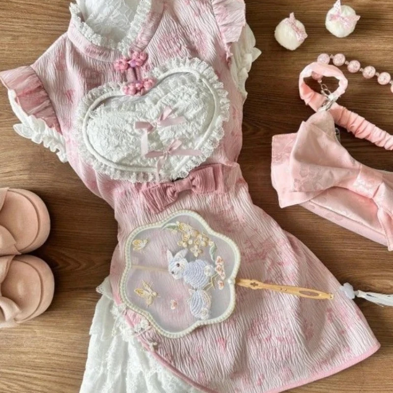 2025 New hort Sleeve Dress Women Design Chic Print Stand Collar Bow Sweet Slim Pink S Dresses Female Cute Dress dsfrf4
2025 New hort Sleeve Dress Women Design Chic Print Stand Collar Bow Sweet Slim Pink S Dresses Female Cute Dress dsfrf4