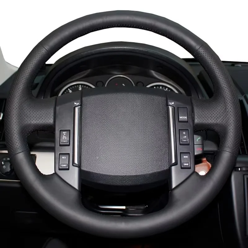 Кожаная оплетка для руля Land Rover Freelander 2 2007-2012, черный чехол из искусственной кожи на руль автомобиля
Кожаная оплетка для руля Land Rover Freelander 2 2007-2012, черный чехол из искусственной кожи на руль автомобиля