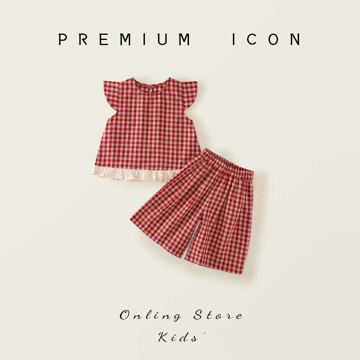 Girls Set Spring and Summer New Korean Style Fashionable Little Fly Sleeve Red Checkered Top Shorts Two Piece Set Kids Clothes
Girls Set Spring and Summer New Korean Style Fashionable Little Fly Sleeve Red Checkered Top Shorts Two Piece Set Kids Clothes