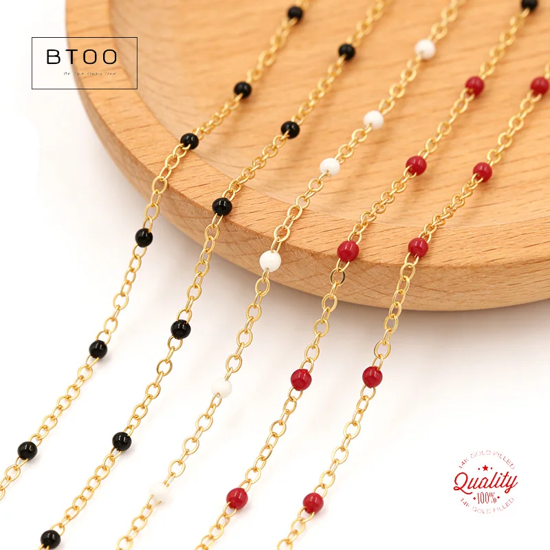 Sold By The Meter 14kt Gold Filled Enamel Chains - Colorful Chain Permanent Jewelry DIY Unfinished Chain
Sold By The Meter 14kt Gold Filled Enamel Chains - Colorful Chain Permanent Jewelry DIY Unfinished Chain
