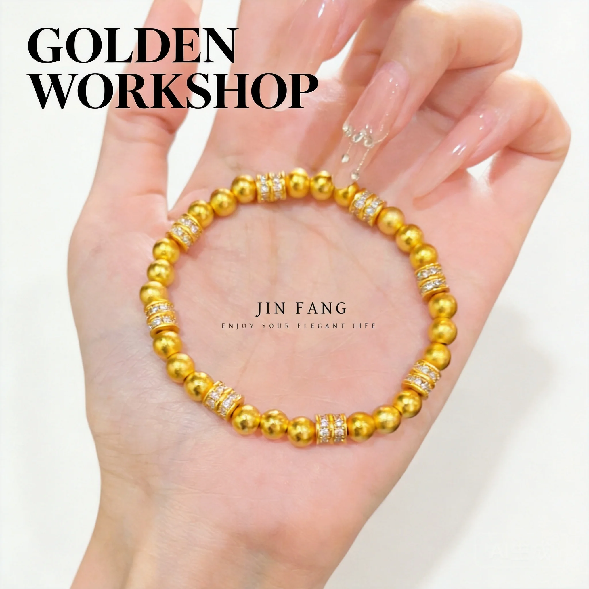 Chinese Style Lucky Fortune Attract Sand Gold Bracelet For Women Vintage Matte Gold Rhinestone Inlaid Spacer Bead Good Luck Bles
Chinese Style Lucky Fortune Attract Sand Gold Bracelet For Women Vintage Matte Gold Rhinestone Inlaid Spacer Bead Good Luck Bles