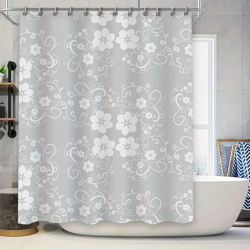 Элегантная цветочная занавеска для ванной, ткань для душа, водонепроницаемая декоративная занавеска для окон для украшения дома серо-белого цвета, размер 72
Элегантная цветочная занавеска для ванной, ткань для душа, водонепроницаемая декоративная занавеска для окон для украшения дома серо-белого цвета, размер 72