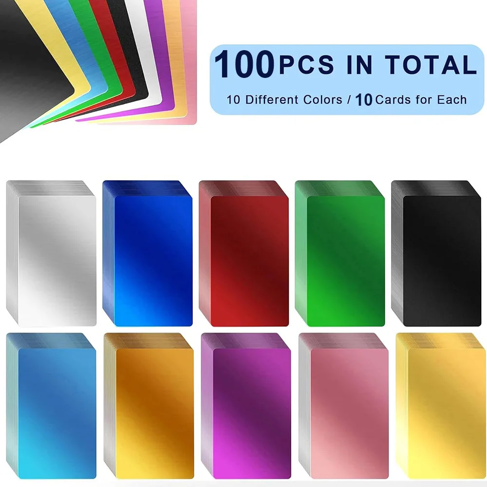 KIYUE 100Pcs Aluminum Nameplate Business Cards For Laser Engraving Crafting Multipurpose Metal Business Cards DIY Card
KIYUE 100Pcs Aluminum Nameplate Business Cards For Laser Engraving Crafting Multipurpose Metal Business Cards DIY Card