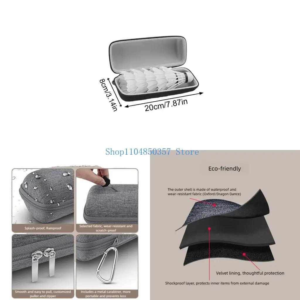 5asd High Capacity Badminton Accessory Case Stores Shuttlecocks Velvets Lined Interior Convenient Metal Clip Attachments
5asd High Capacity Badminton Accessory Case Stores Shuttlecocks Velvets Lined Interior Convenient Metal Clip Attachments