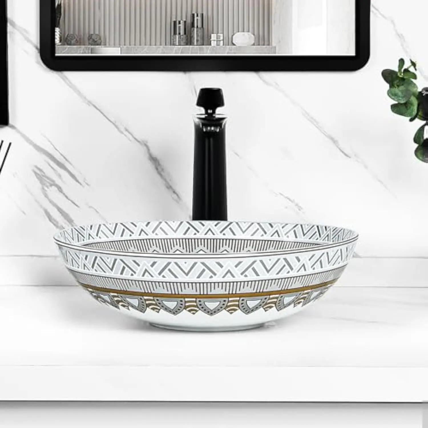 Round Vessel Sink, 16'' x 16'' Round Shape Bathroom Vessel Sink Countertop, Above Counter Porcelain Ceramic Vessel Sink Basin
Round Vessel Sink, 16'' x 16'' Round Shape Bathroom Vessel Sink Countertop, Above Counter Porcelain Ceramic Vessel Sink Basin
