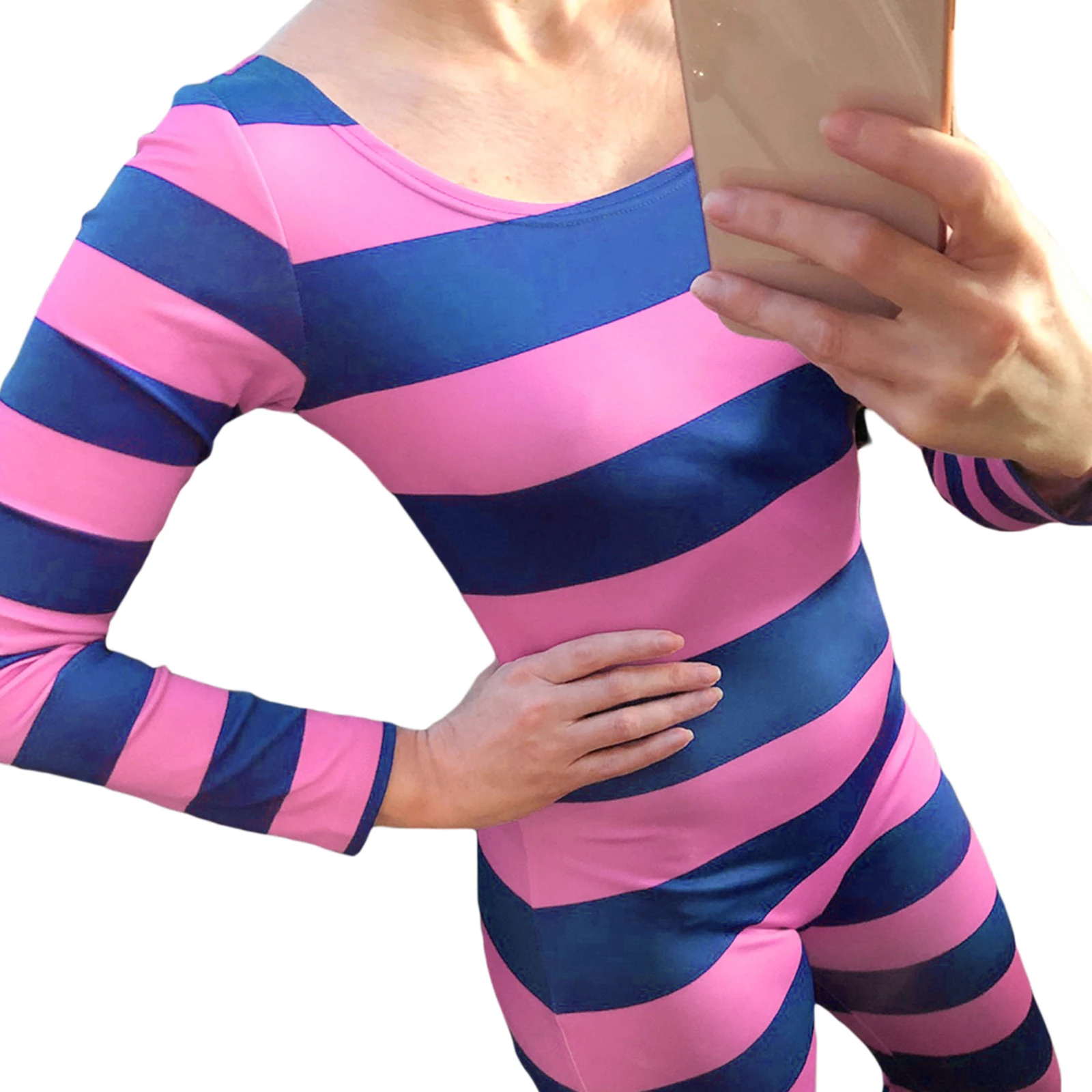 Fashion Autumn Women Sexy Halloween Jumpsuits Striped Print O-neck Long Sleeve Bodycon Rompers Casual Skinny Fashion Overalls
Fashion Autumn Women Sexy Halloween Jumpsuits Striped Print O-neck Long Sleeve Bodycon Rompers Casual Skinny Fashion Overalls