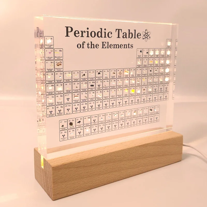 Mendeleev Acrylic Periodic Table with Real Elements Teaching Display Chemical Home Decor Light Base Christmas Gifts Decoration
Mendeleev Acrylic Periodic Table with Real Elements Teaching Display Chemical Home Decor Light Base Christmas Gifts Decoration