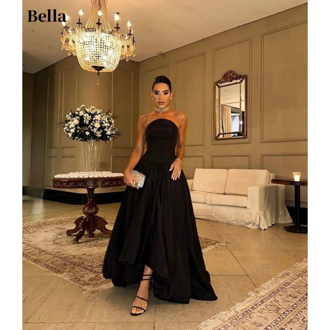Bella Customized Black Strapless Robes De Soirée Satin Formal Party Dresses A-Line Draped Prom Dress Floor Length Evening Dress
Bella Customized Black Strapless Robes De Soirée Satin Formal Party Dresses A-Line Draped Prom Dress Floor Length Evening Dress