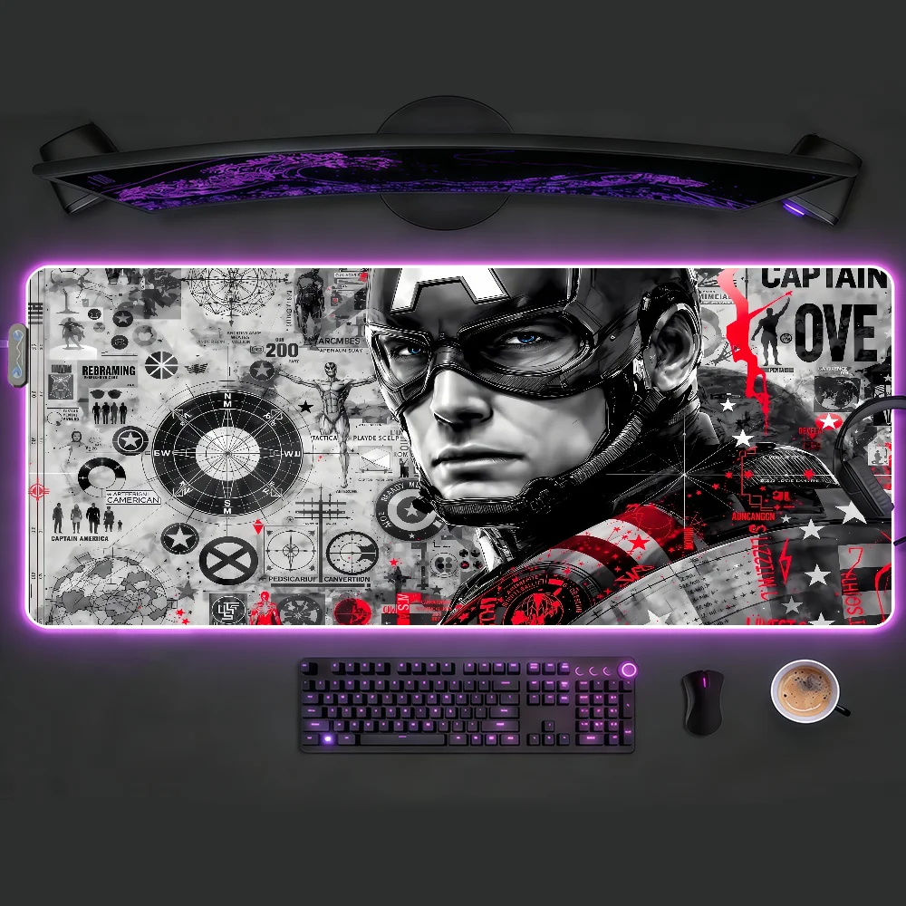 MW-Cool Captain America Mouse Pad LED Table Pads Backlit Non-slip Rubber Desktop XXL RGB Desk Mats Surface Waterproof
MW-Cool Captain America Mouse Pad LED Table Pads Backlit Non-slip Rubber Desktop XXL RGB Desk Mats Surface Waterproof