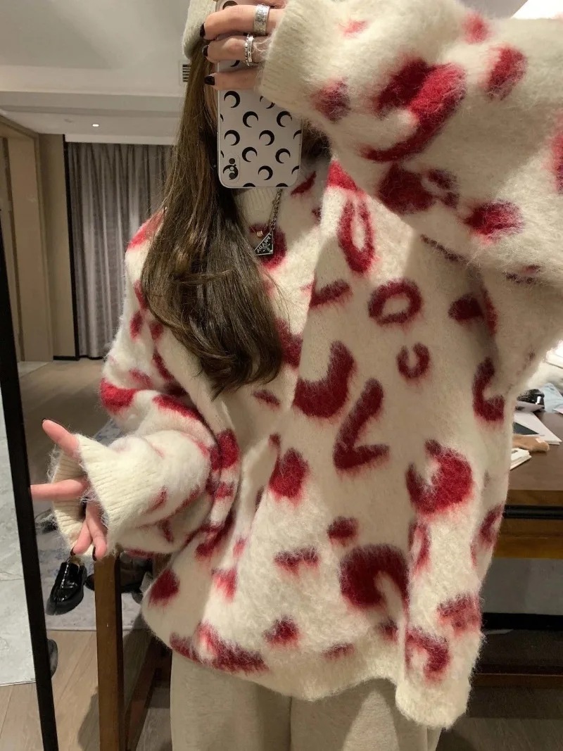 Korean Contrast Color Leopard Chic Women Pullovers O Neck High Street Preppy Long Sleeve Sweaters Y2k Sueter Mujer Lazy
Korean Contrast Color Leopard Chic Women Pullovers O Neck High Street Preppy Long Sleeve Sweaters Y2k Sueter Mujer Lazy