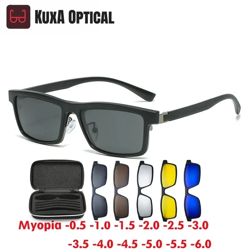Xuka 2024, новые квадратные очки для близорукости с магнитным зажимом, солнцезащитные очки для мужчин и женщин, полнокадровые очки из сплава на заказ, оптика от -0,5 до -10
Xuka 2024, новые квадратные очки для близорукости с магнитным зажимом, солнцезащитные очки для мужчин и женщин, полнокадровые очки из сплава на заказ, оптика от -0,5 до -10