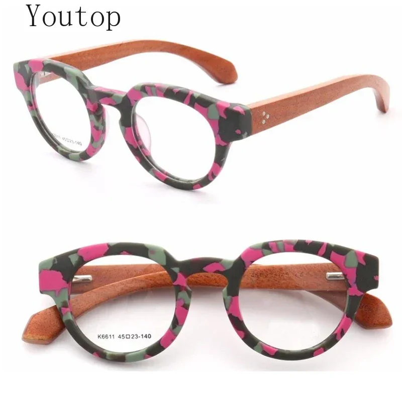 Women Round Optical Glasses Frames Men Wood Acetate Eyeglasses Frames Wooden Prescription Spectacles Pink Camo Vintage Eyewear
Women Round Optical Glasses Frames Men Wood Acetate Eyeglasses Frames Wooden Prescription Spectacles Pink Camo Vintage Eyewear
