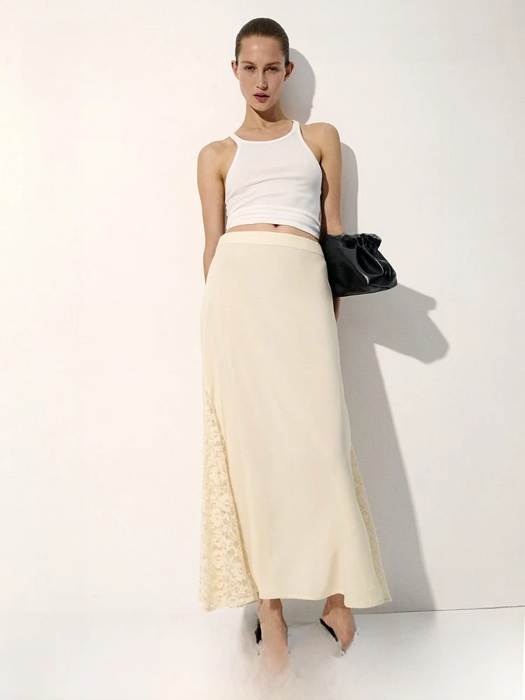 H&M Summer New Women's Lace Splicing Rayon Skirt Slim Fit High Waist Gown Ladies Fashion Spring Collection 2026
H&M Summer New Women's Lace Splicing Rayon Skirt Slim Fit High Waist Gown Ladies Fashion Spring Collection 2026