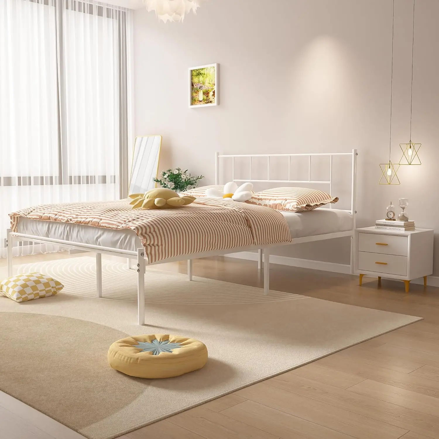 Full Metal Platform Bed Frame With Headboard, Heavy Duty Steel Slat Support, Under Bed Storage,No Box Spring Ned, Easy Assembly
Full Metal Platform Bed Frame With Headboard, Heavy Duty Steel Slat Support, Under Bed Storage,No Box Spring Ned, Easy Assembly