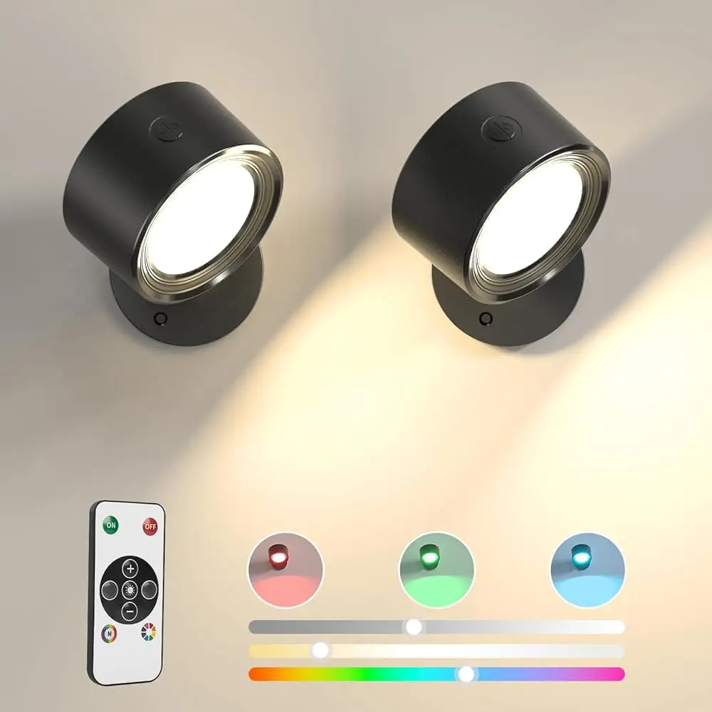 Led Wall Lights 2 Pcs With Remote, Rgb Ambience Wall Sconces Lamp 3000Mah Rechargeable Battery Operated, 3 Color Temp &
Led Wall Lights 2 Pcs With Remote, Rgb Ambience Wall Sconces Lamp 3000Mah Rechargeable Battery Operated, 3 Color Temp &