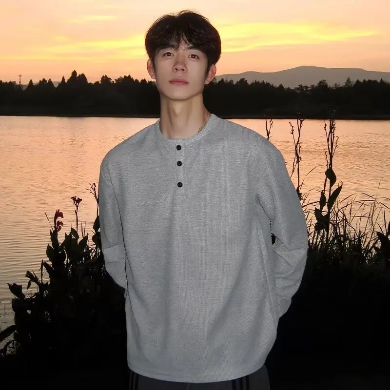 American Retro Solid Color Round Neck Long-sleeved T-shirt Men's Spring Autumn New Loose Heavy Waffle Pullover Top T-t Trendy
American Retro Solid Color Round Neck Long-sleeved T-shirt Men's Spring Autumn New Loose Heavy Waffle Pullover Top T-t Trendy