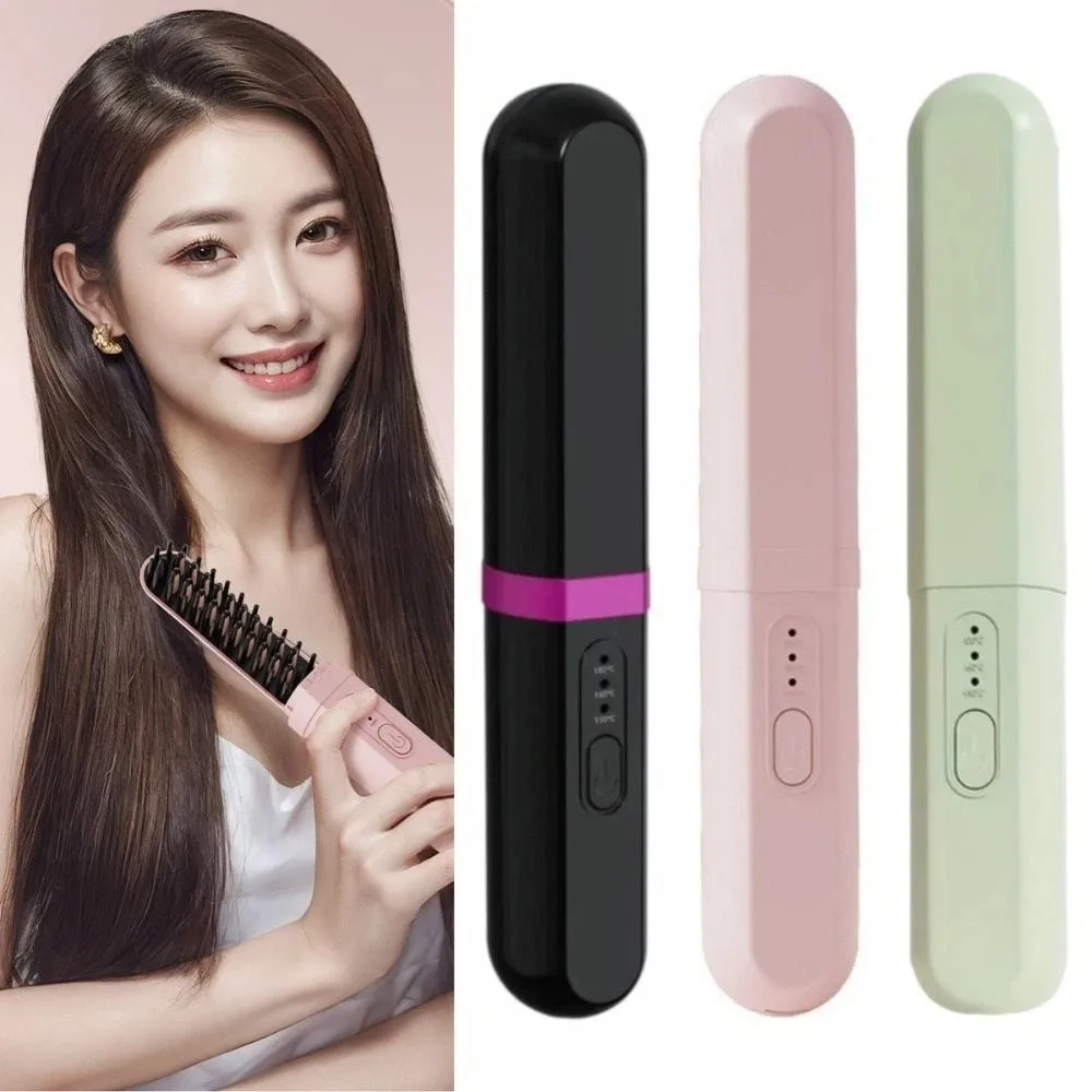 Wireless Straightening Brush Comb USB Rechargeable Mini Hair Styling Iron Fast Heating Pocket for 3.7V2000mAh
Wireless Straightening Brush Comb USB Rechargeable Mini Hair Styling Iron Fast Heating Pocket for 3.7V2000mAh