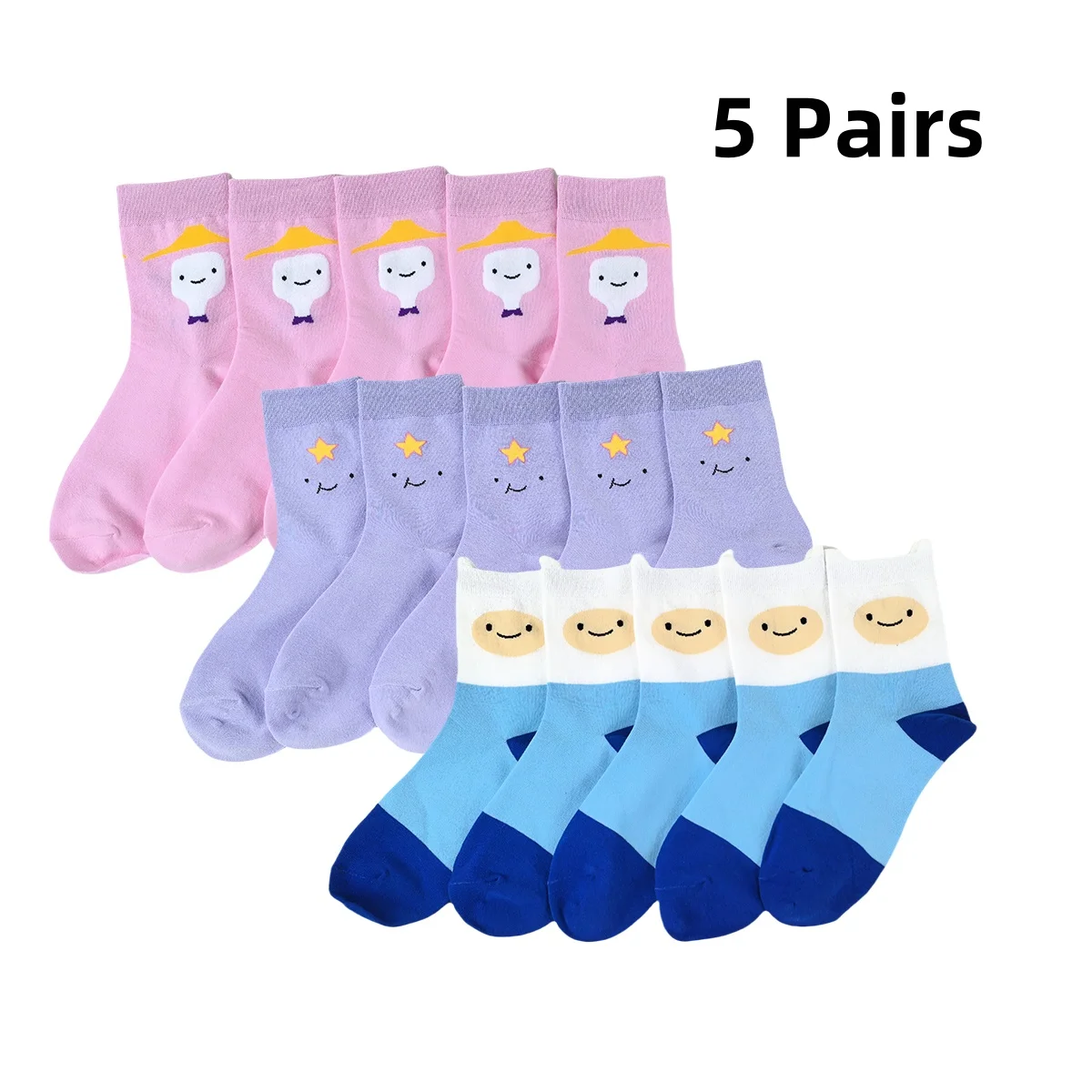 5 Pairs Of Cartoon Pattern Mid-Calf Socks, Fresh Ins Style, Simple Wearable For Women
5 Pairs Of Cartoon Pattern Mid-Calf Socks, Fresh Ins Style, Simple Wearable For Women