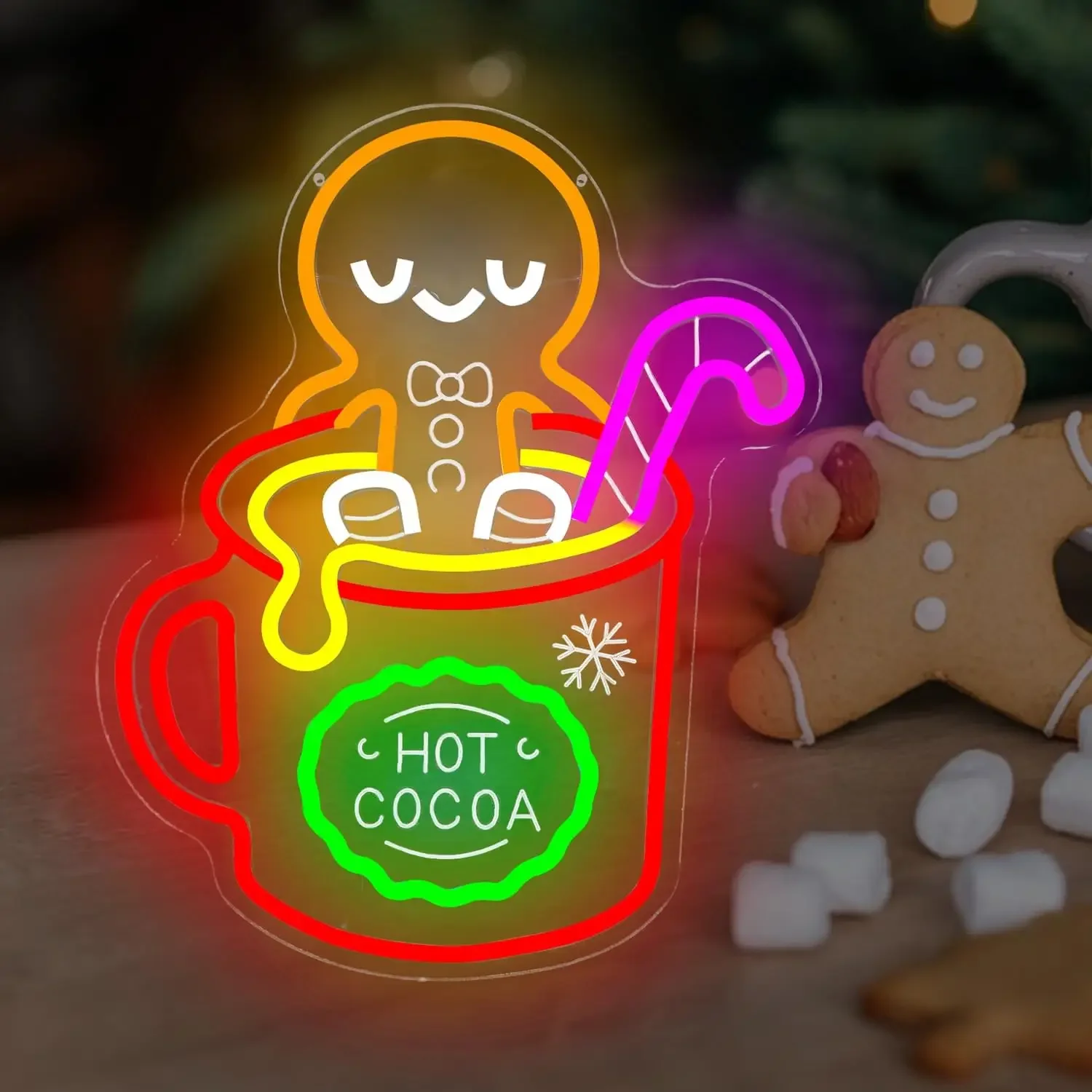 Gingerbread Man Hot Cocoa Neon Sign Dimmable USB Neon Light for Bedroom Candy Cane Xmas Holiday Party Wall Decor Birthday Gifts
Gingerbread Man Hot Cocoa Neon Sign Dimmable USB Neon Light for Bedroom Candy Cane Xmas Holiday Party Wall Decor Birthday Gifts