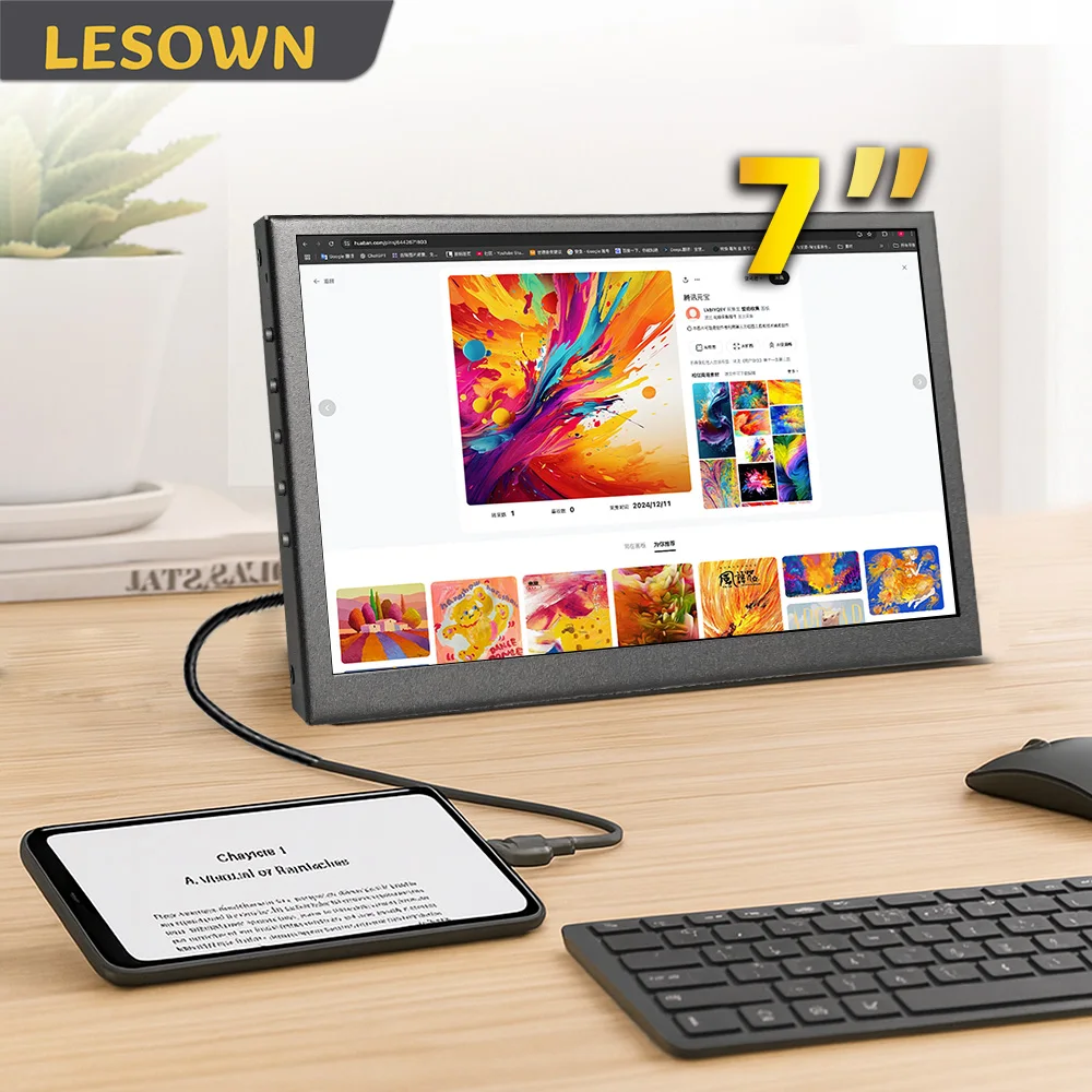 LESOWN 7, 10,1-дюймовый портативный мини-монитор IPS 1024x600, тонкий и легкий внешний ЖК-экран, идеально подходит для игровых консолей для ноутбуков и ПК
LESOWN 7, 10,1-дюймовый портативный мини-монитор IPS 1024x600, тонкий и легкий внешний ЖК-экран, идеально подходит для игровых консолей для ноутбуков и ПК