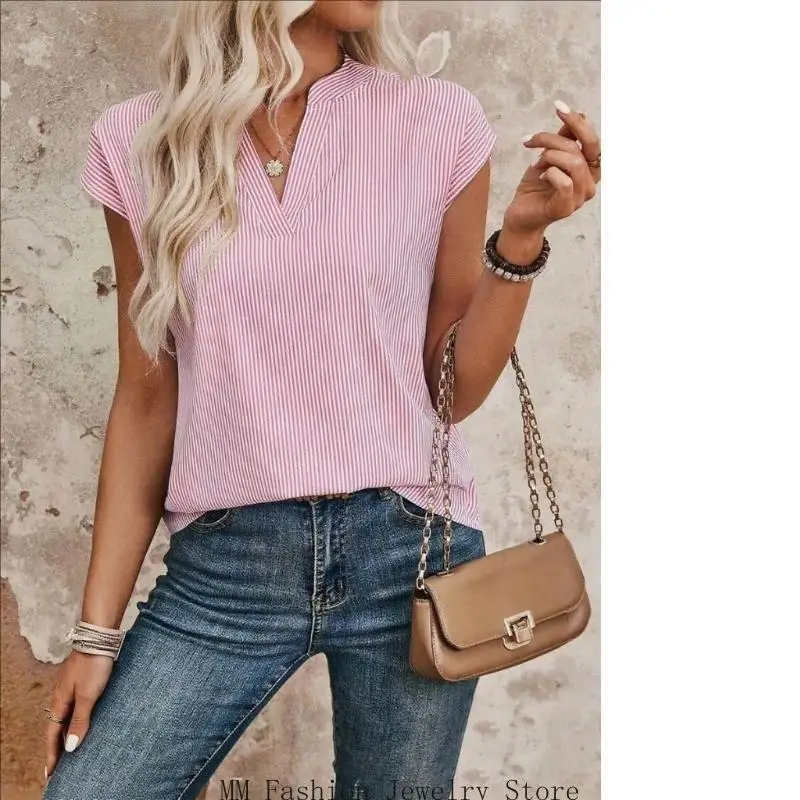 Женский топ-рубашка с V-образным вырезом, повседневный топ с короткими рукавами D0UB
Женский топ-рубашка с V-образным вырезом, повседневный топ с короткими рукавами D0UB