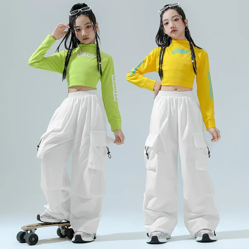 Костюм для джазового танца для девочек с открытым пупком, топ с длинными рукавами, свободные брюки, комплект из двух предметов, детский модный костюм для уличных танцев
Костюм для джазового танца для девочек с открытым пупком, топ с длинными рукавами, свободные брюки, комплект из двух предметов, детский модный костюм для уличных танцев