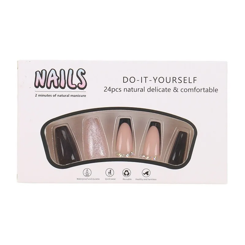 Europe and the United States wear nail rhinestone contrasting color French nail art pieces of finished fake nail pieces
Europe and the United States wear nail rhinestone contrasting color French nail art pieces of finished fake nail pieces