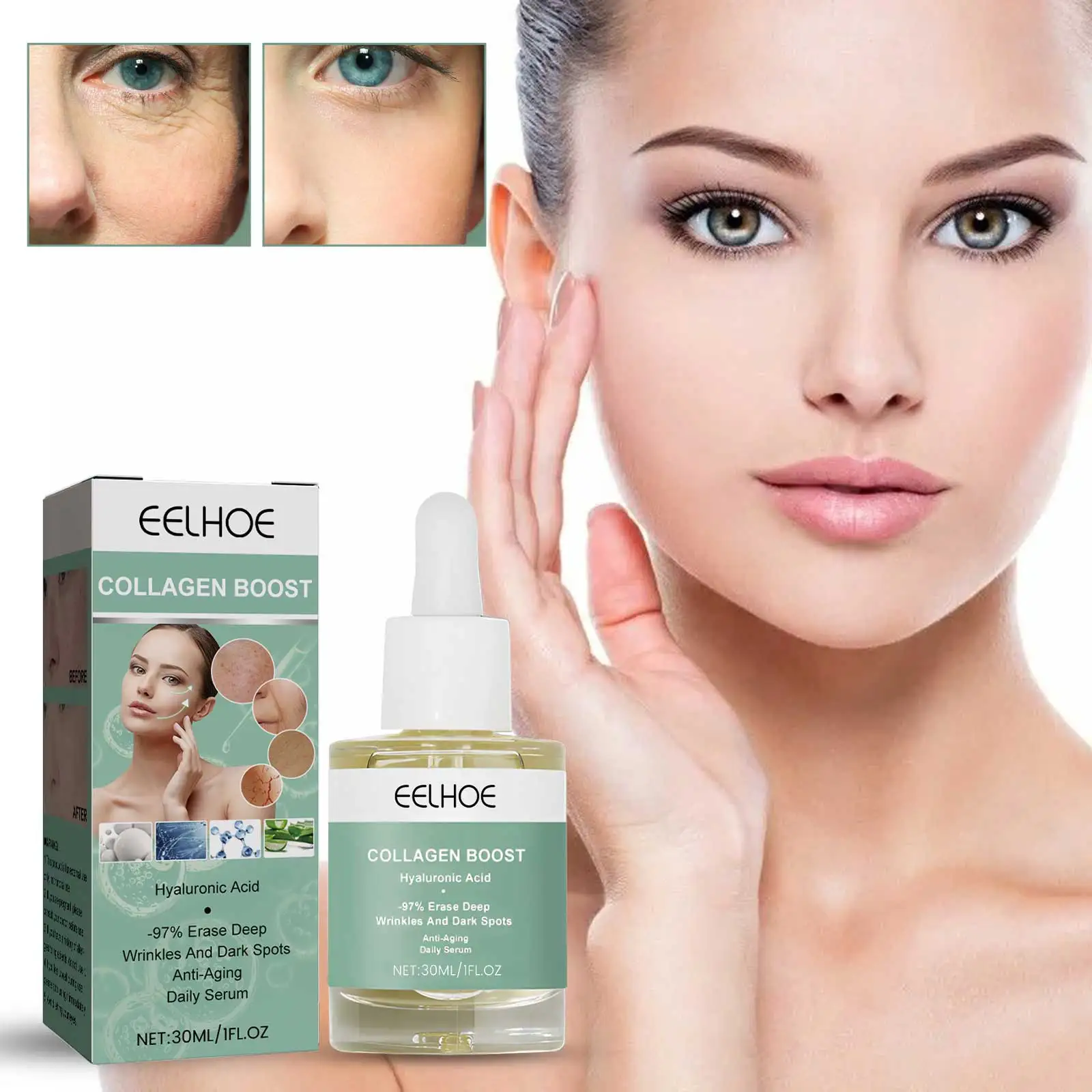 EELHOE Collagen Essence - Deep Nourishing Serum for Wrinkle Fading, Hydrating & Skin Repair, Locks Moisture, Boosts Collagen
EELHOE Collagen Essence - Deep Nourishing Serum for Wrinkle Fading, Hydrating & Skin Repair, Locks Moisture, Boosts Collagen