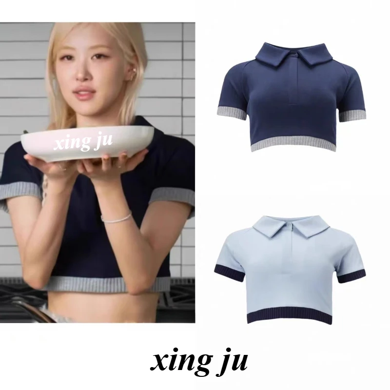 Kpop Korean Singer Jazz Dance Costume High-Waisted Short Crop Tops Patchwork Short-Sleeved T-shirt Women Stage Performance Wear
Kpop Korean Singer Jazz Dance Costume High-Waisted Short Crop Tops Patchwork Short-Sleeved T-shirt Women Stage Performance Wear