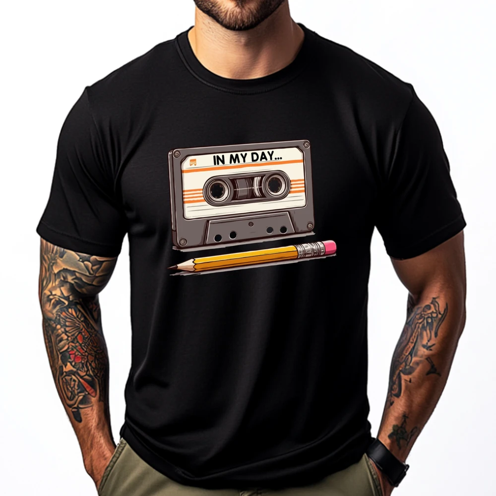 In My Day Cassette And Pencil White T Shirt Men Mens Designer Clothes Oversize Man Harajuku Comfortable T-Shirt
In My Day Cassette And Pencil White T Shirt Men Mens Designer Clothes Oversize Man Harajuku Comfortable T-Shirt