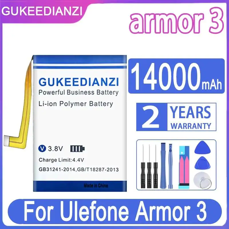 14000mAh High Performance Mobile Phone Battery For Ulefone Armor 3
14000mAh High Performance Mobile Phone Battery For Ulefone Armor 3