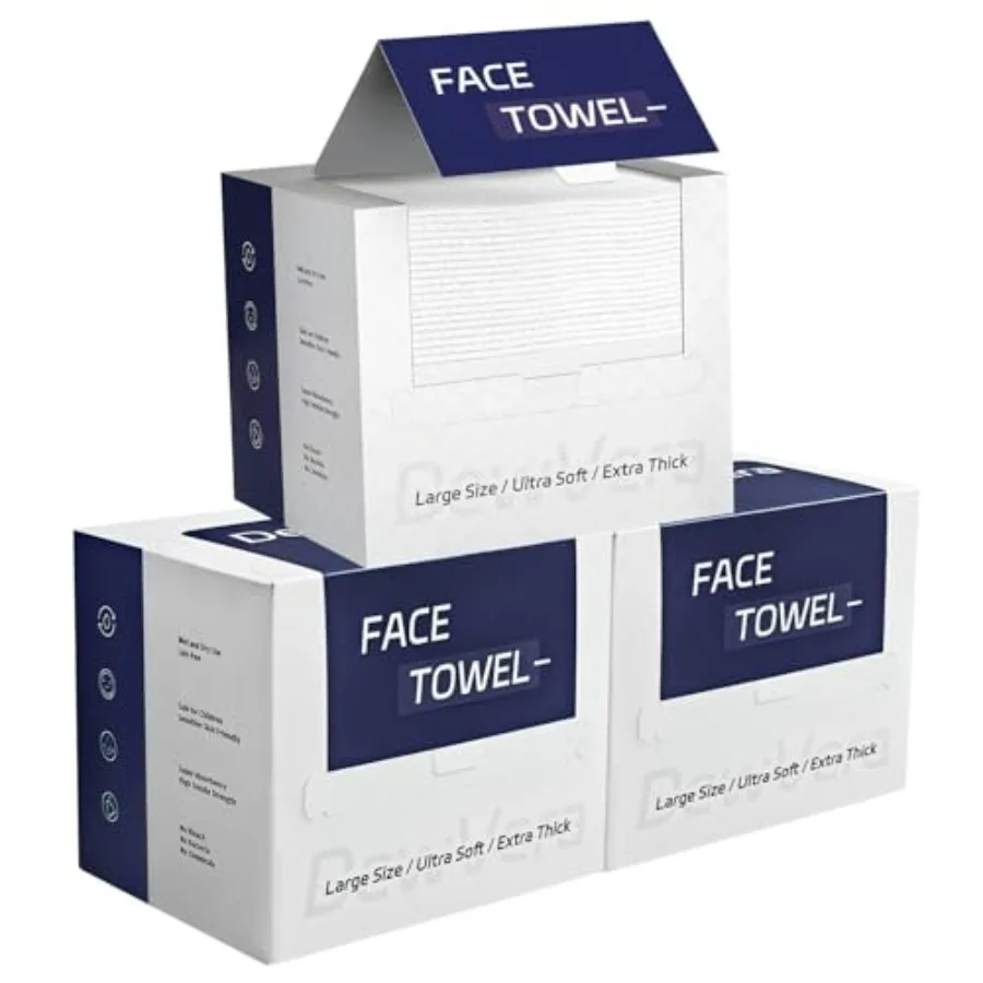 Disposable Face Towel 50-Count, 3-Pack 150 Pcs 10"x12" Extra Thick and Soft, No Lint, No Tear, Reusable-Feel Single-Use Dry Tow
Disposable Face Towel 50-Count, 3-Pack 150 Pcs 10"x12" Extra Thick and Soft, No Lint, No Tear, Reusable-Feel Single-Use Dry Tow