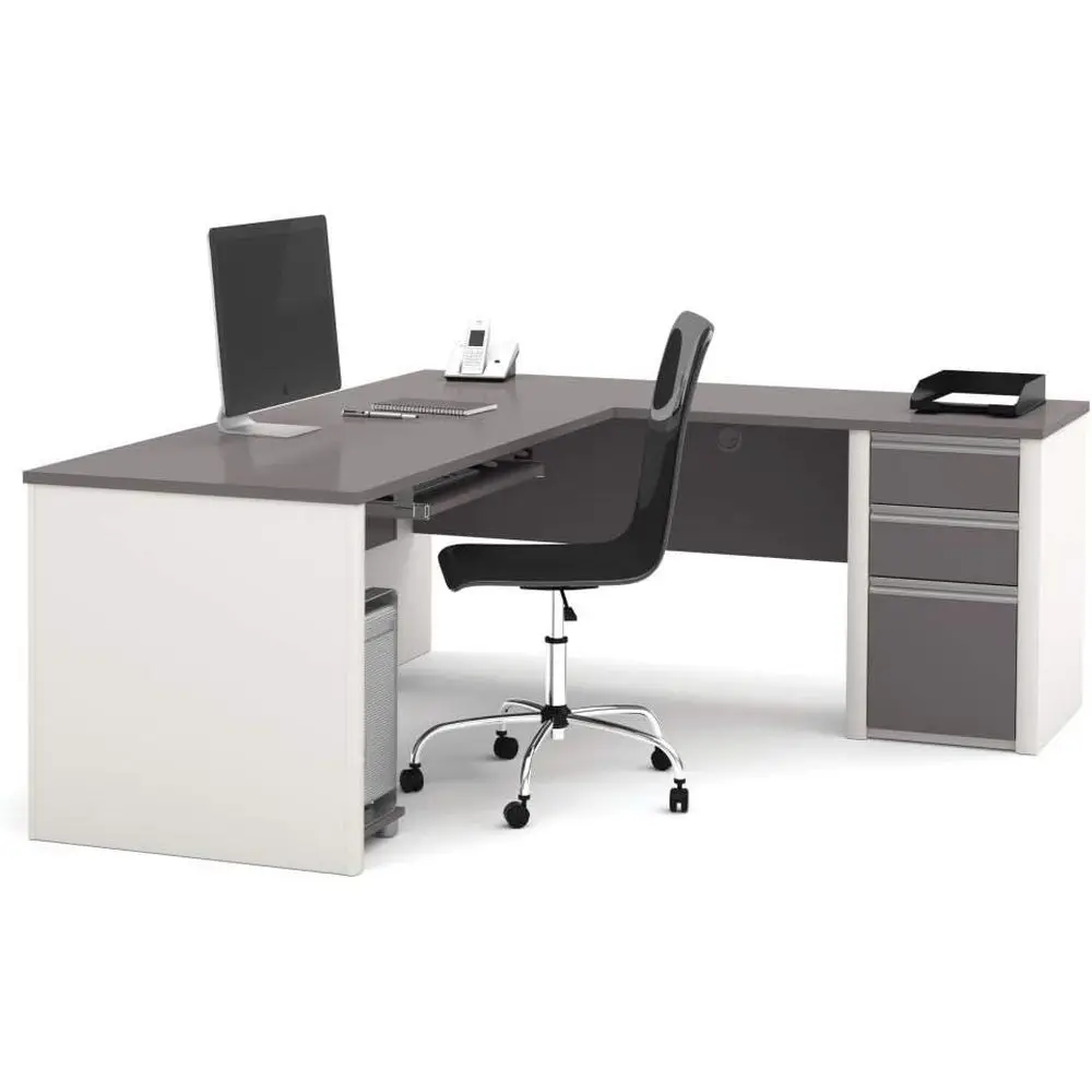 L-Shaped Desk with Drawers in Sandstone Finish - Engineered Wood
L-Shaped Desk with Drawers in Sandstone Finish - Engineered Wood