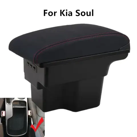 Car Armrest Box for Kia Soul  2018 2019 2020 2021 2022Car Interior Parts Center Console Armrest Box Storage with USB