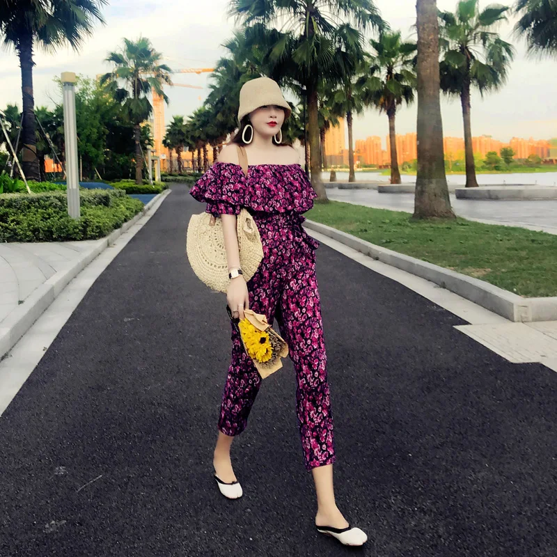 Floral Print One-Piece Summer Rer High Waist Wide Leg Pants Thin Cotton Women's Faionable Set High Waist Slimming Effect
Floral Print One-Piece Summer Rer High Waist Wide Leg Pants Thin Cotton Women's Faionable Set High Waist Slimming Effect