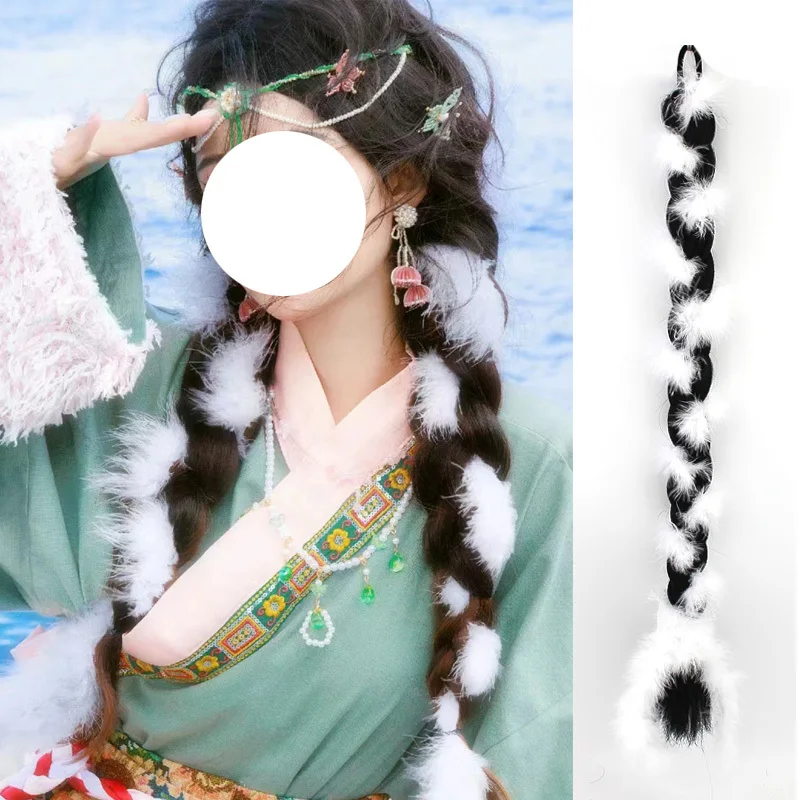 Tibetan Braid Hairy Wig Minority Nationality Plush Single A Pair Cute Xizang Decoration Hand-made Finished Product
Tibetan Braid Hairy Wig Minority Nationality Plush Single A Pair Cute Xizang Decoration Hand-made Finished Product