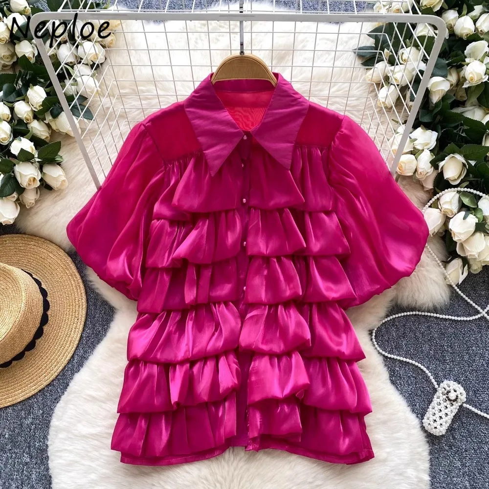 Neploe Loose Korea Court Summer French Style Women Clothing Pearl Chiffon Lantern Sleeve Ruffles Tops Layer New Minority Shirts
Neploe Loose Korea Court Summer French Style Women Clothing Pearl Chiffon Lantern Sleeve Ruffles Tops Layer New Minority Shirts