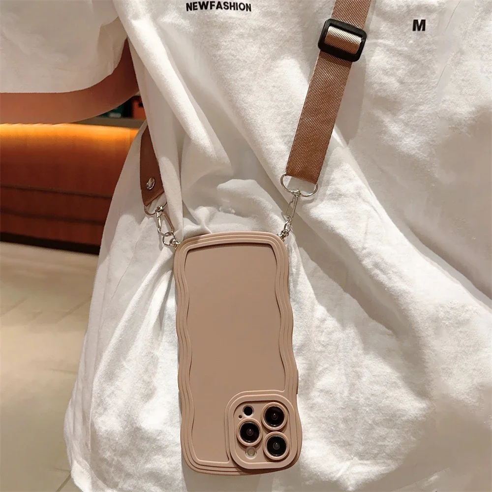 Luxury Solid Color Crossbody Lanyard Wave Silicone Phone Case For iPhone 15 14 13 12 11 Pro Max 14 15 Plus Shockproof Cover
Luxury Solid Color Crossbody Lanyard Wave Silicone Phone Case For iPhone 15 14 13 12 11 Pro Max 14 15 Plus Shockproof Cover